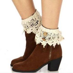 Women Lace Crochet  Knitted Winter Cable Knit Leg